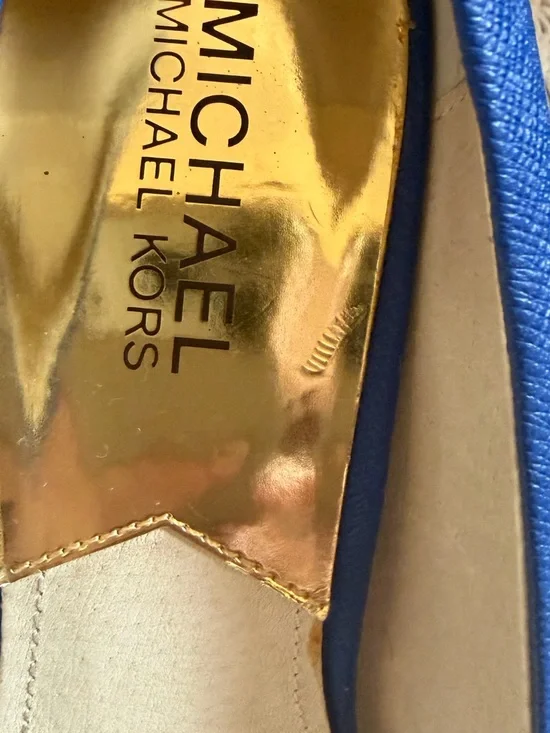 MICHAEL KORS Flex Mid Electric Blue Leather Pointed Toe 2.5” Heel Pumps Size 8M - Picture 9 of 12